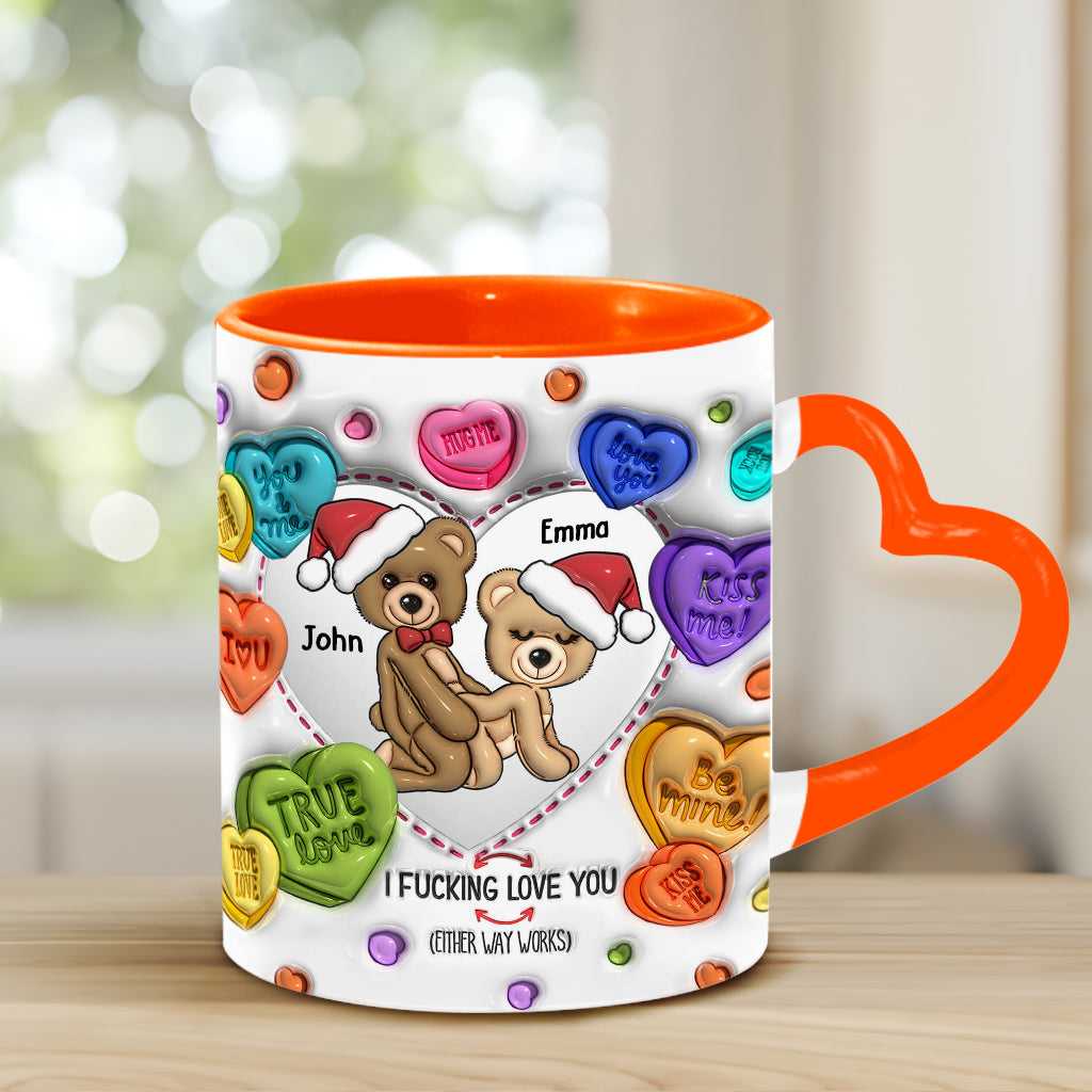 Ich liebe dich – Personalisierte Tasse mit Herzgriff für Paare