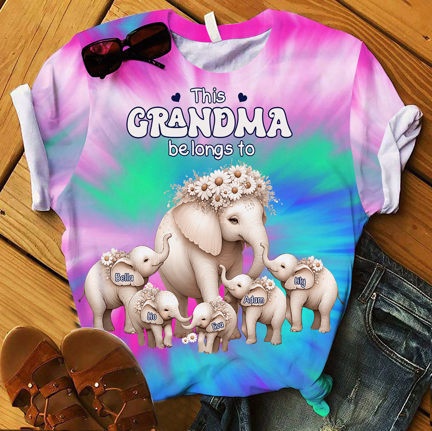 Dieses „Oma gehört Daisy Elephant“-Shirt – personalisiertes „Oma“-Shirt
