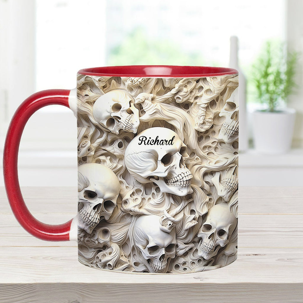 Weißer Totenkopf – Personalisierte Tasse mit Totenkopf-Akzent