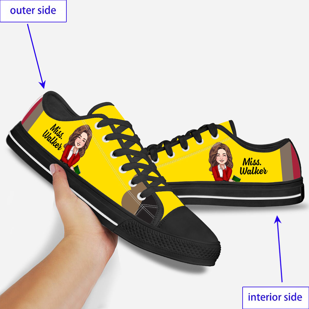 Teacher's Pencil - Personalized Teacher Low Top Shoes