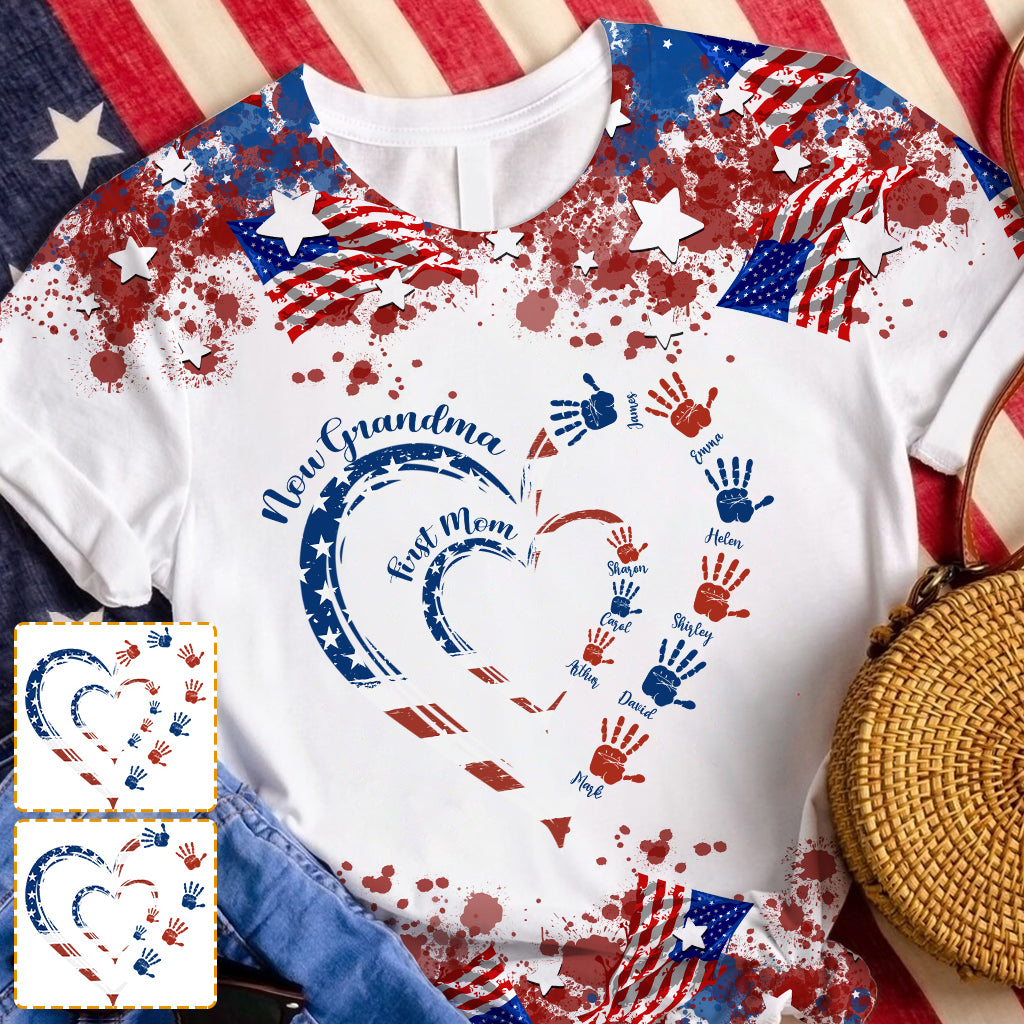 First Mom Now Grandpa - Personalized Grandma All Over Shirt