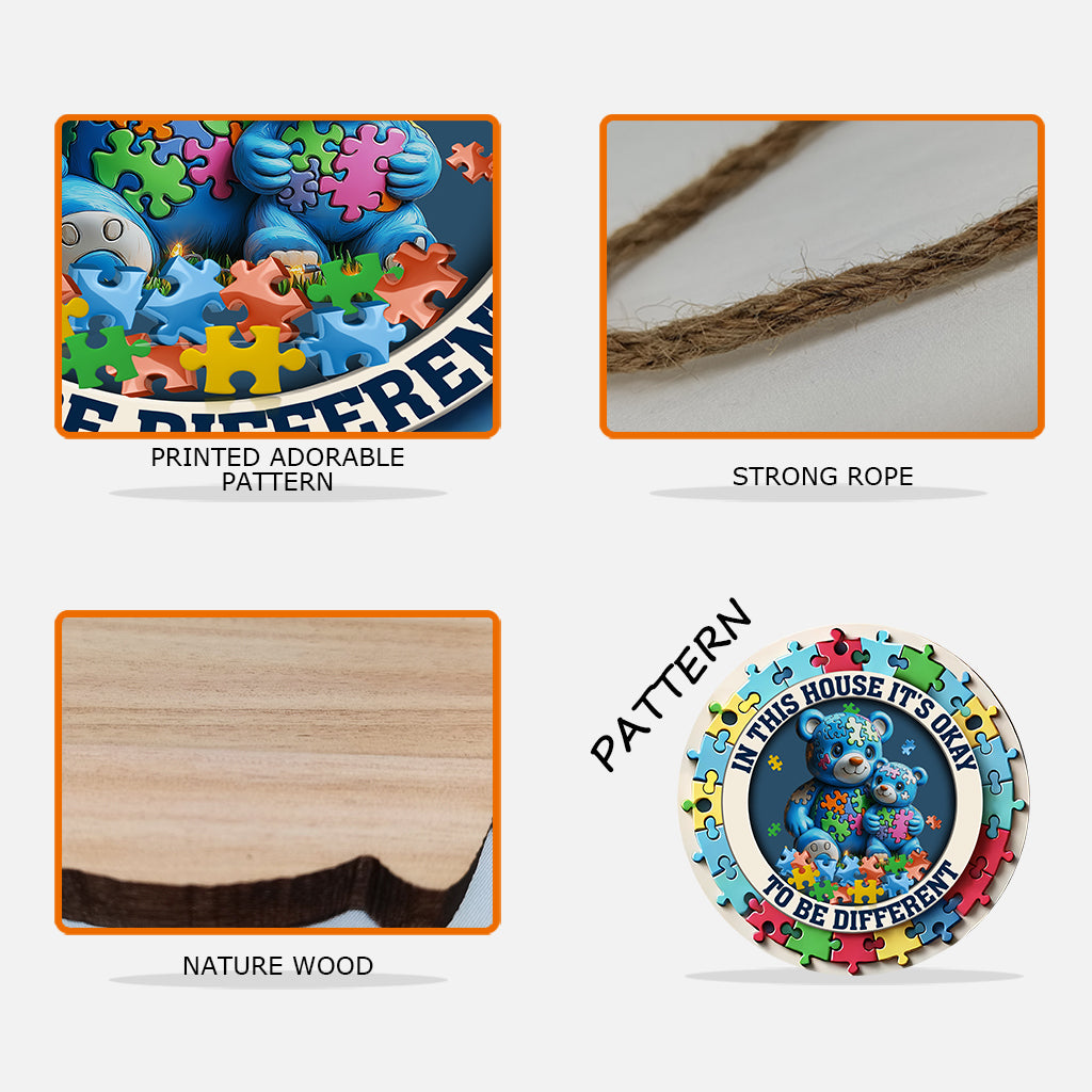 In diesem Haus ist Anderssein okay – Individuell geformtes Holzschild zur Sensibilisierung für Autismus