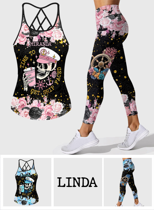 Zeit für den perfekten Kreuzfahrt-Look – personalisiertes Tanktop und Leggings mit Kreuzmuster