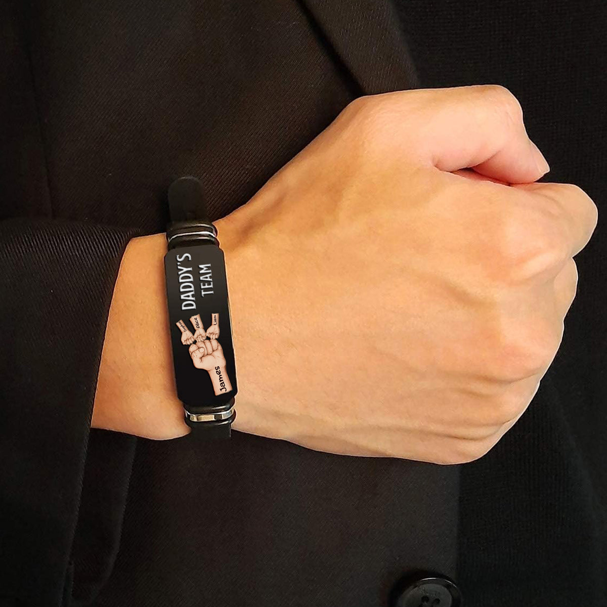 Daddy's Team – Personalisiertes Armband für Väter mit Gravur