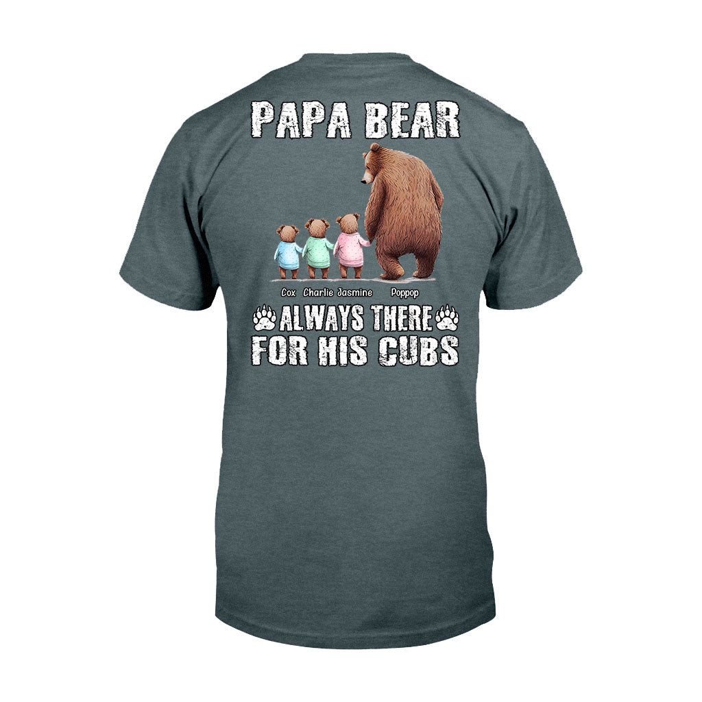 Papa Bär ist immer für seine Jungen da – Personalisiertes Vater-T-Shirt und Hoodie