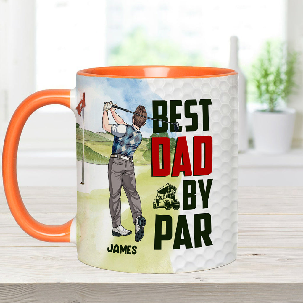 Bester Papa von Par - Personalisierter Golf-Akzentbecher