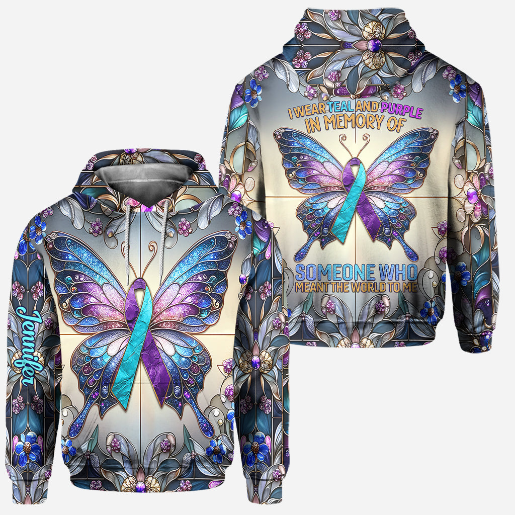 Ich trage Türkis und Lila – Personalisierter Hoodie und Leggings zur Suizidprävention