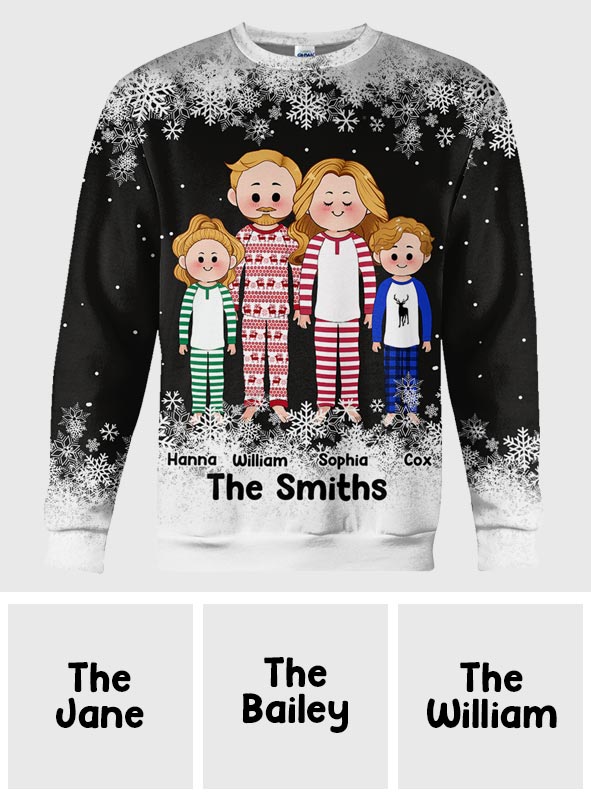 Niedliche Familie – Personalisiertes T-Shirt mit Familienmotiv