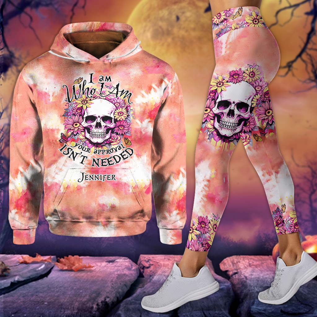 Ich bin, wer ich bin – Personalisierter Totenkopf-Hoodie und Leggings