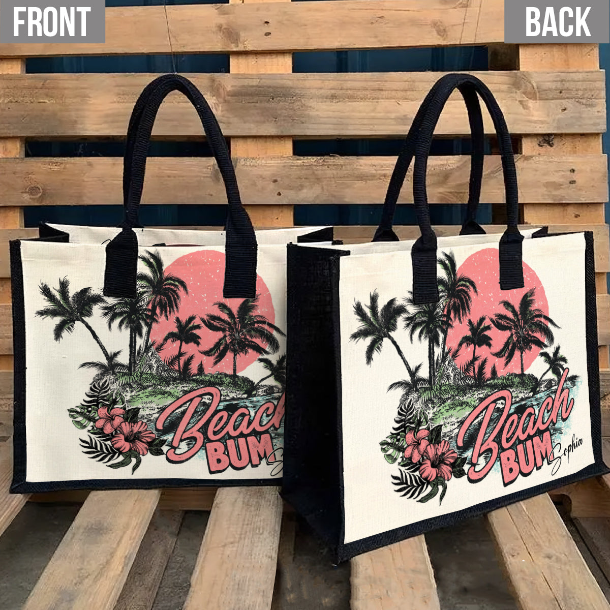 Strandliebhaber - Personalisierte Canvas-Tragetasche für Meeresfreunde