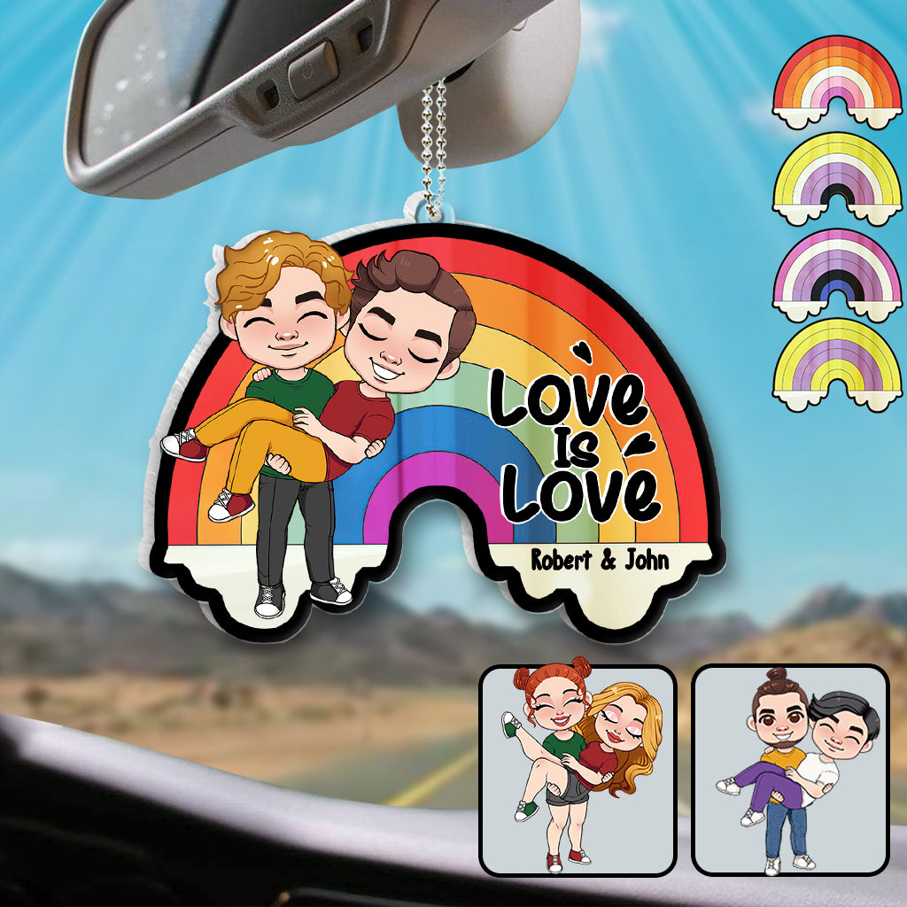 Liebe ist Liebe – Personalisierter transparenter Autoanhänger zur Unterstützung der LGBT-Community