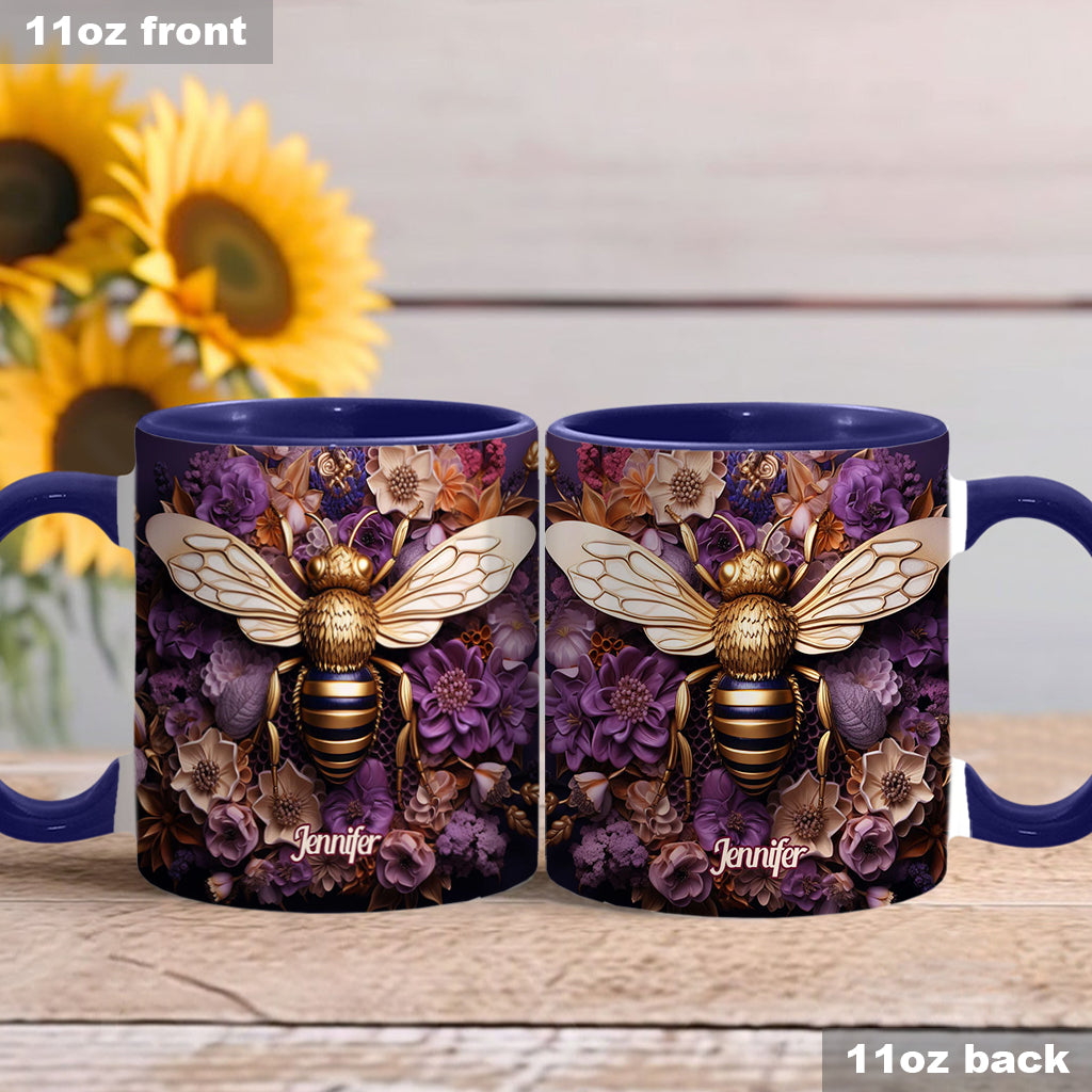 Bee Happy Golden Bee - Personalisierte Tasse mit Bienenmotiv
