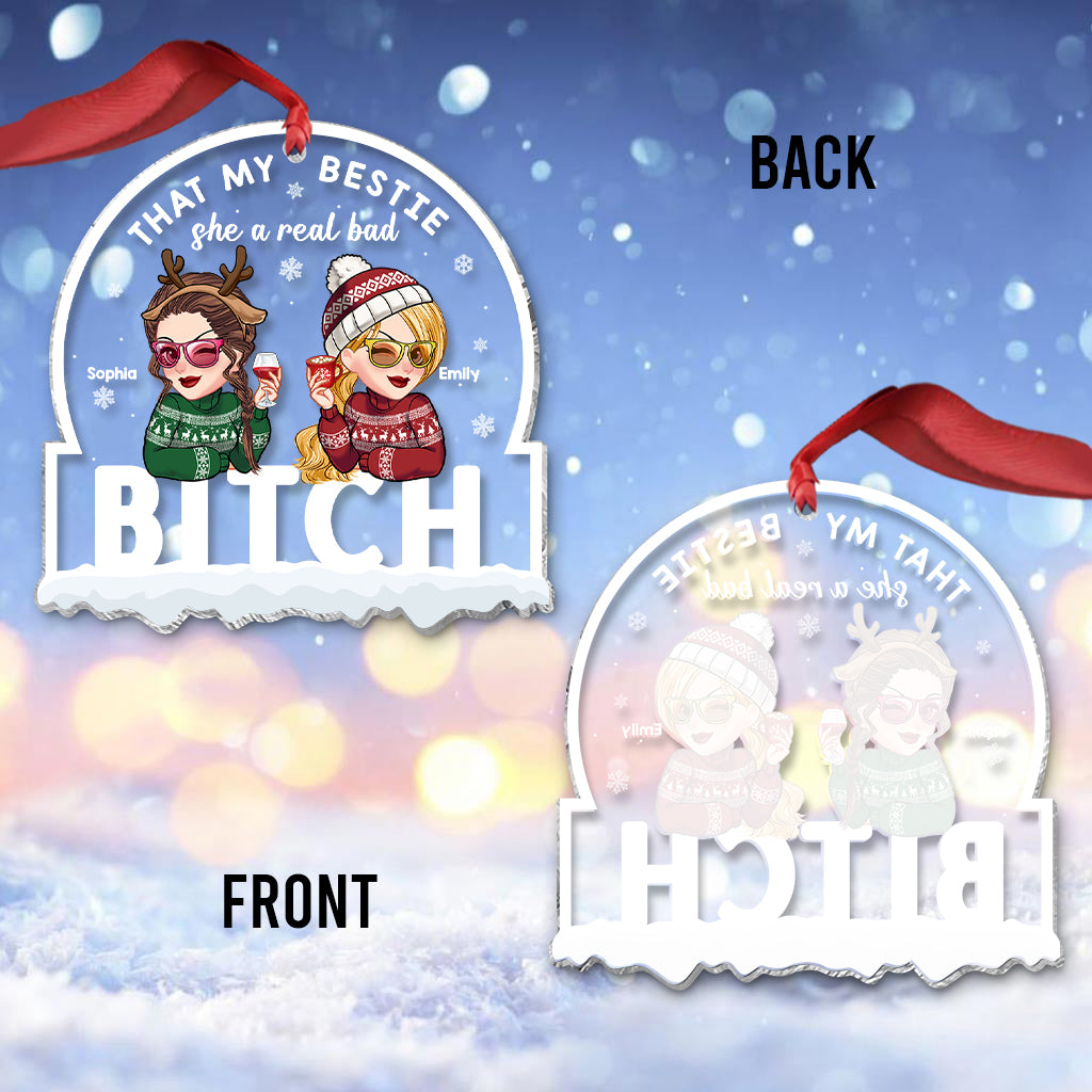 That's My Best Friend - Personalized Bestie Transparent Ornament