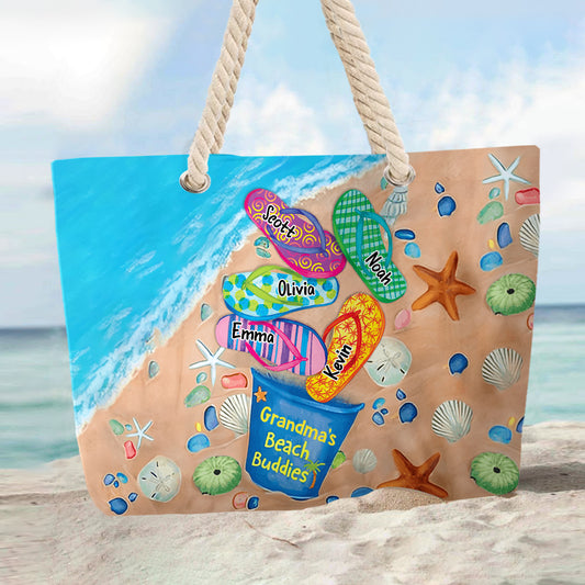 Omas Strandfreunde – Personalisierte Strandtasche für Oma