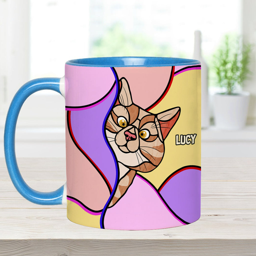 Peeking Cats - Personalized Cat Accent Mug