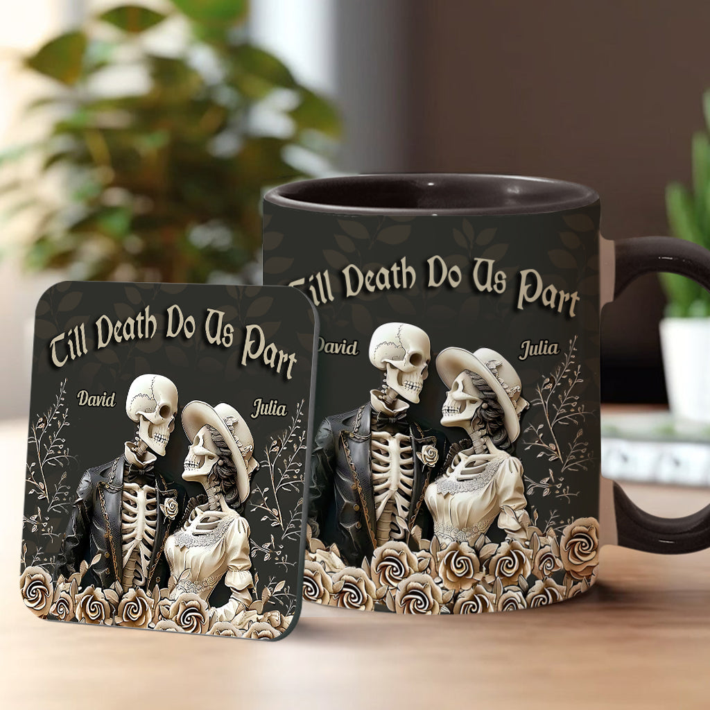 Bis dass der Tod uns scheidet – Personalisierte Tasse für Paare