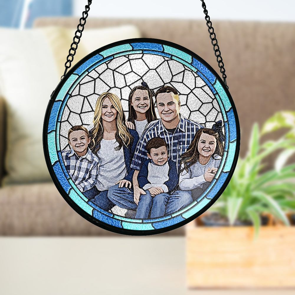 Die beste Familie aller Zeiten – Personalisierter Familien-Sonnenfänger aus Buntglas