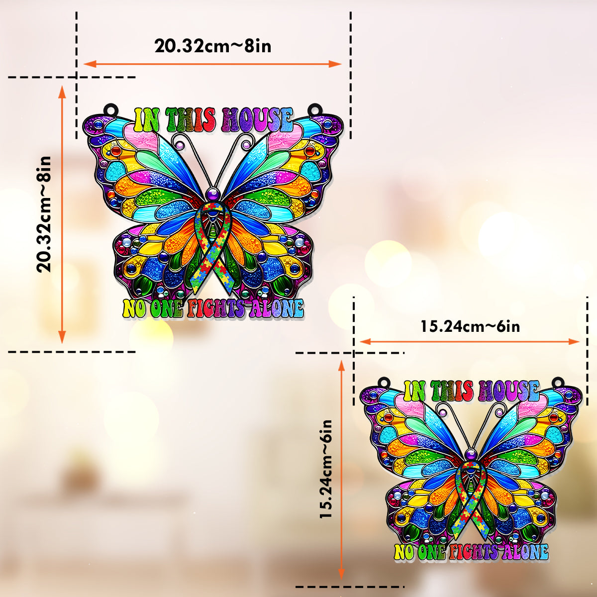 In diesem Haus kämpft niemand allein – Fensterhänger-Sonnenfänger zur Sensibilisierung für Autismus