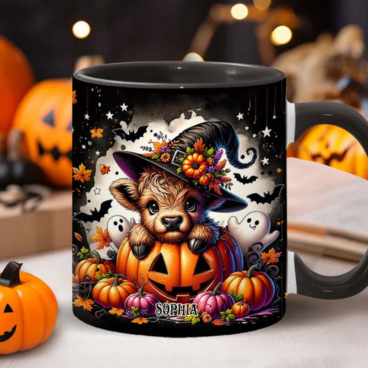 Gruseliges kleines Kuhbaby - Personalisierte Tasse