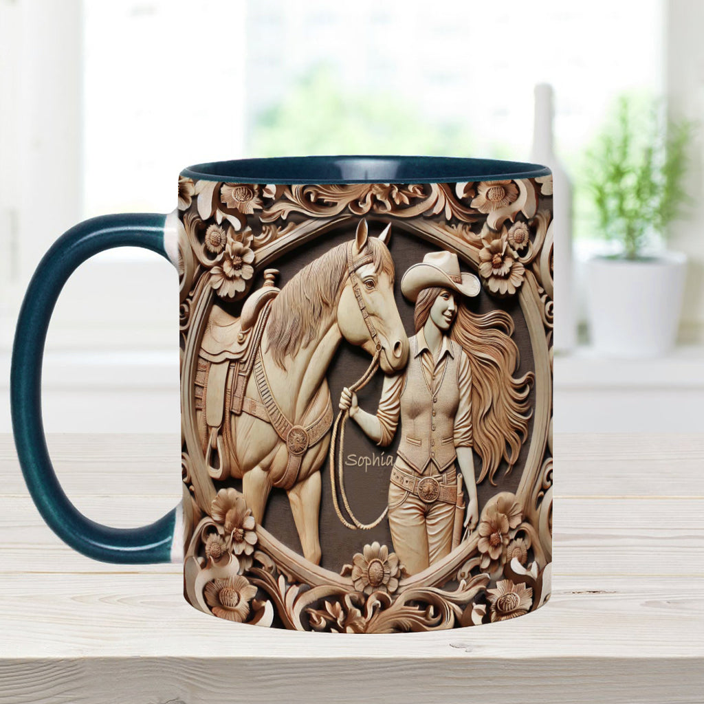 Ein Mädchen und ihr Pferd – Personalisierte Tasse mit Pferdemotiv