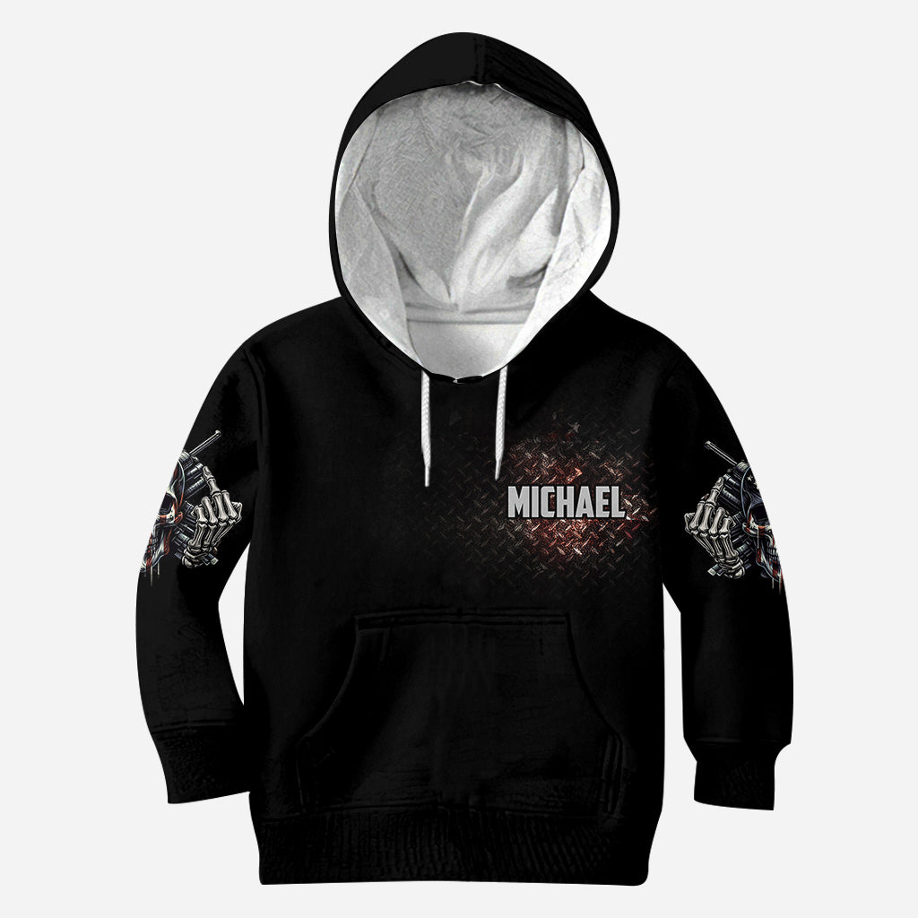 Amerikanische Flagge mit Skelett – Personalisiertes Totenkopf-Shirt