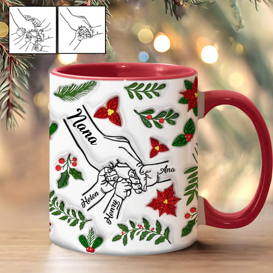 Halt meine Hand, halt mein Herz – Personalisierte Tasse mit Oma-Akzent