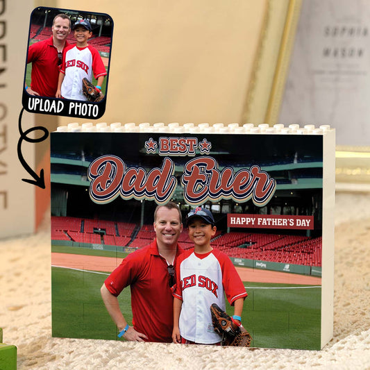 Bester Papa aller Zeiten – Personalisierter einseitiger, horizontaler rechteckiger Baustein für Väter