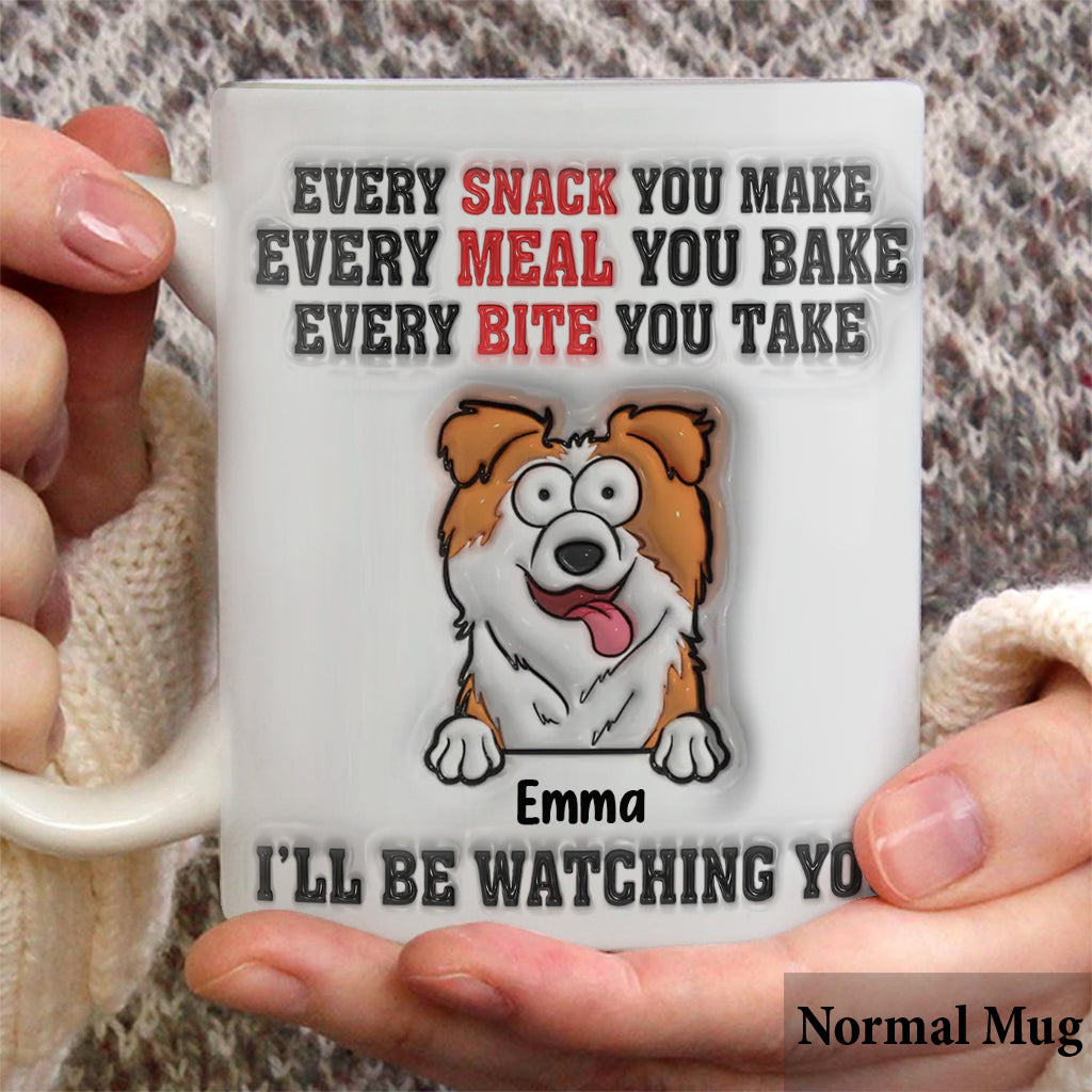 Ich beobachte dich – personalisierte Hunde-Tasse