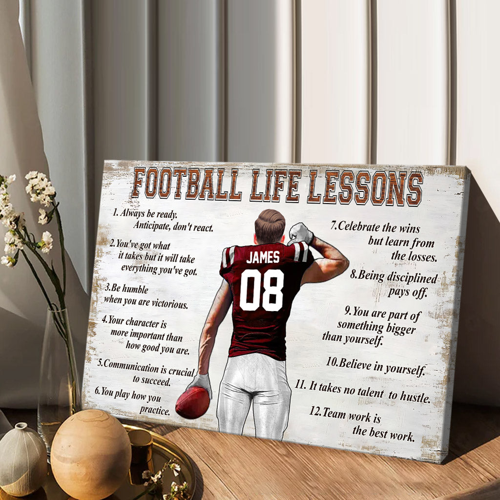 Fußball-Lebenslektionen – Personalisierte Fußball-Leinwand und Poster