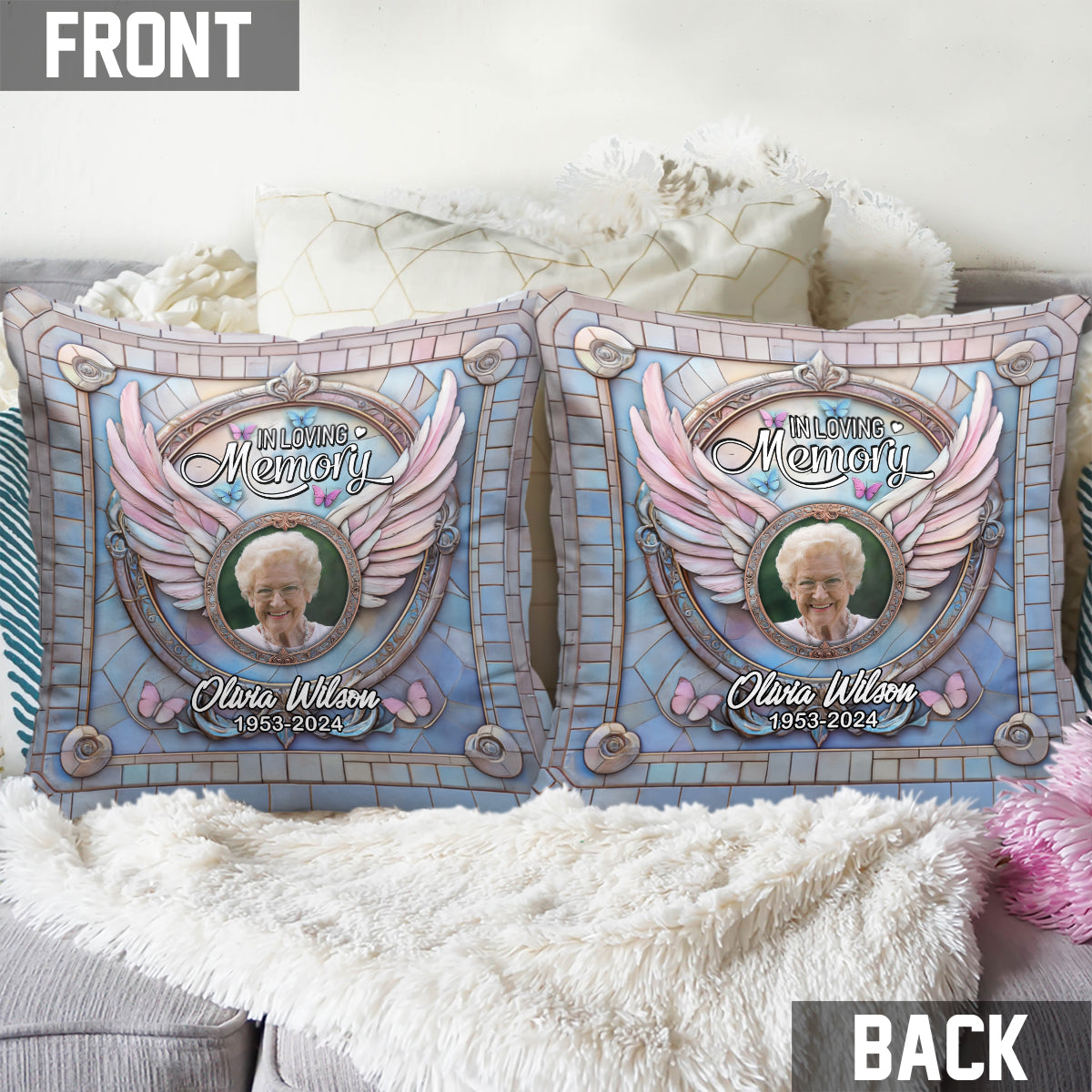 In liebevoller Erinnerung – personalisiertes Gedenkkissen