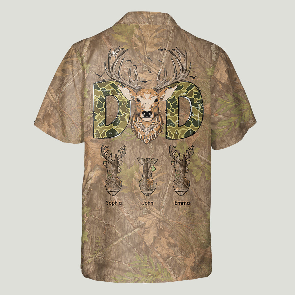 Hunter Dad Deer Hunting - Personalized Hunting Hawaiian Shirt