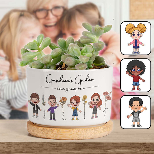Omas Garten – Personalisierter Keramik-Blumentopf für Oma