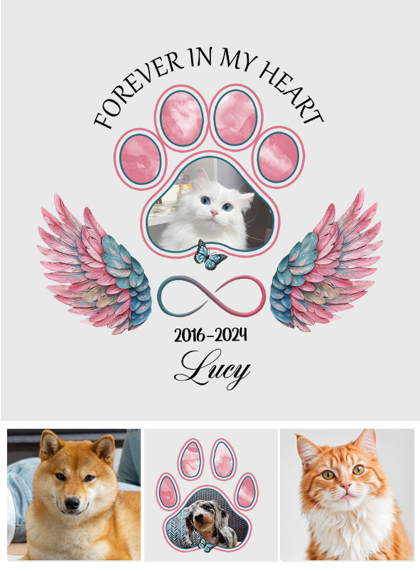 Für immer in meinem Herzen – Personalisierter Hunde-Aufkleber (gestanzt)