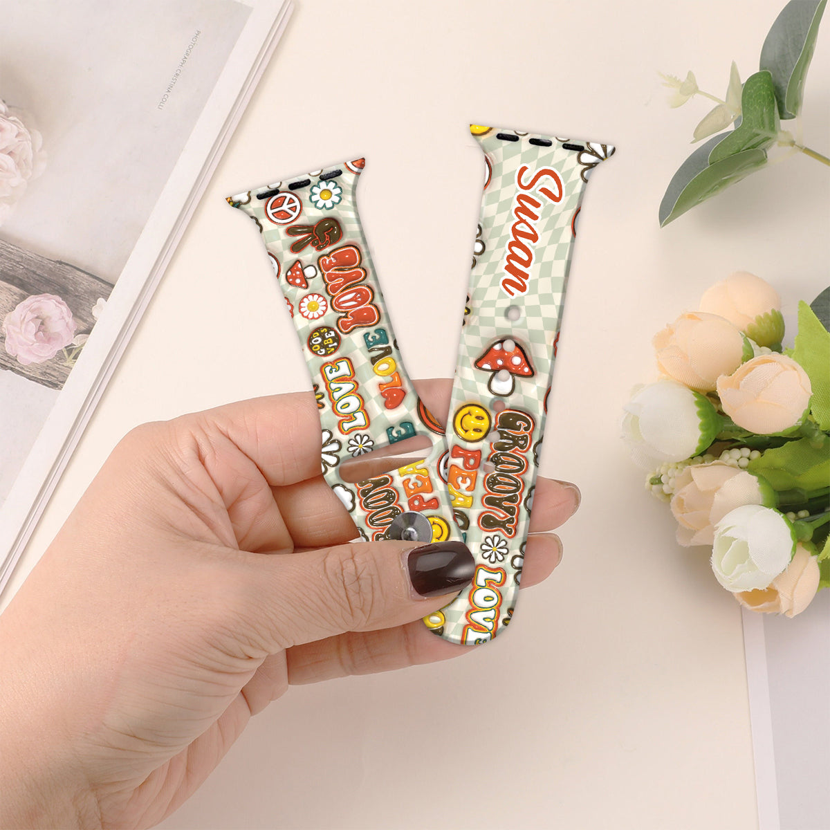 Hippie Soul Retro Multi Style - Personalized Hippie Apple Watch Band