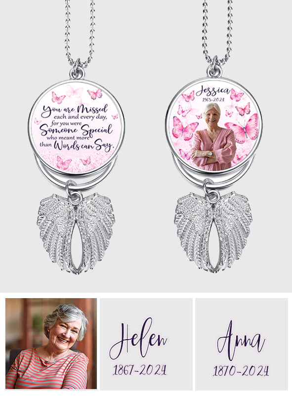 You Are Missed Each And Everyday - Personalized Memorial Wings Ornament