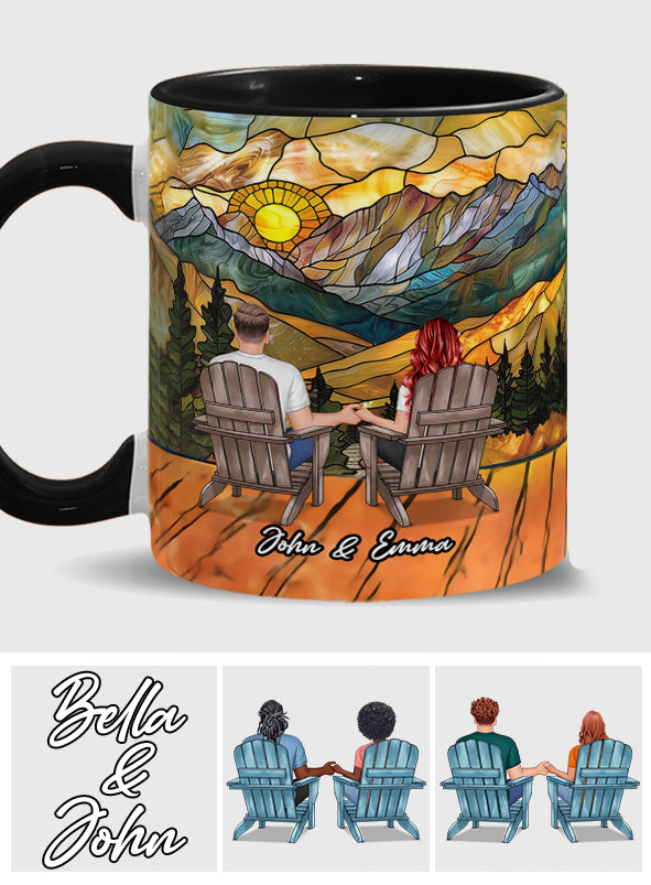 „Du und ich, wir schaffen das“ – personalisierte Tasse für Paare