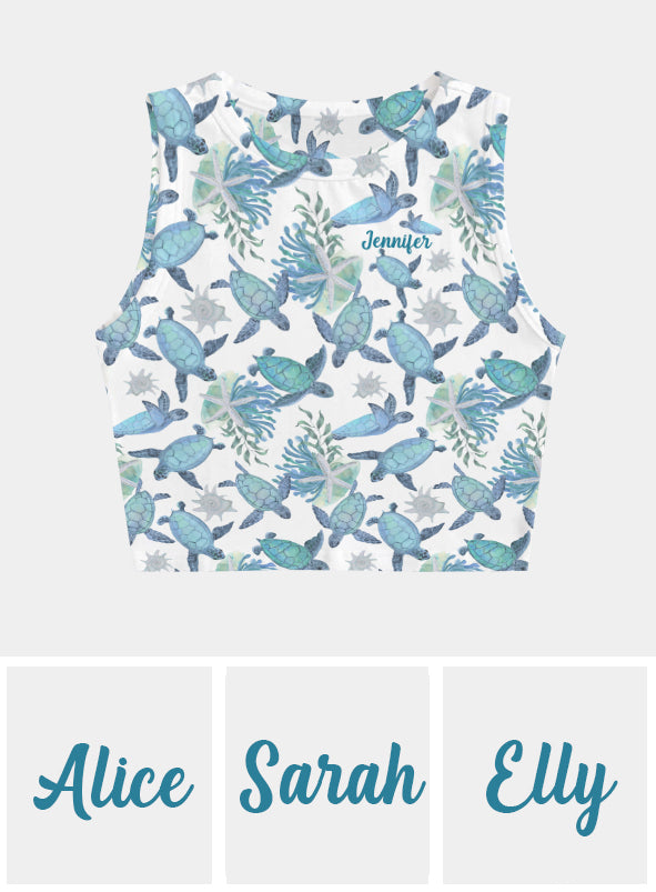 Ich liebe Schildkröten – personalisiertes Schildkröten-Crop-Top