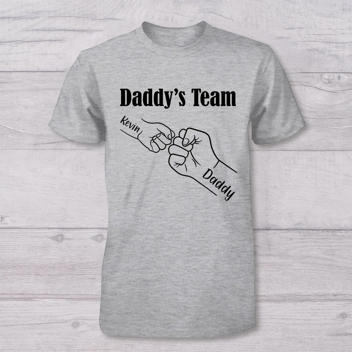Papa und ich – Papas Team – Personalisiertes Vater-T-Shirt und Baby-Body