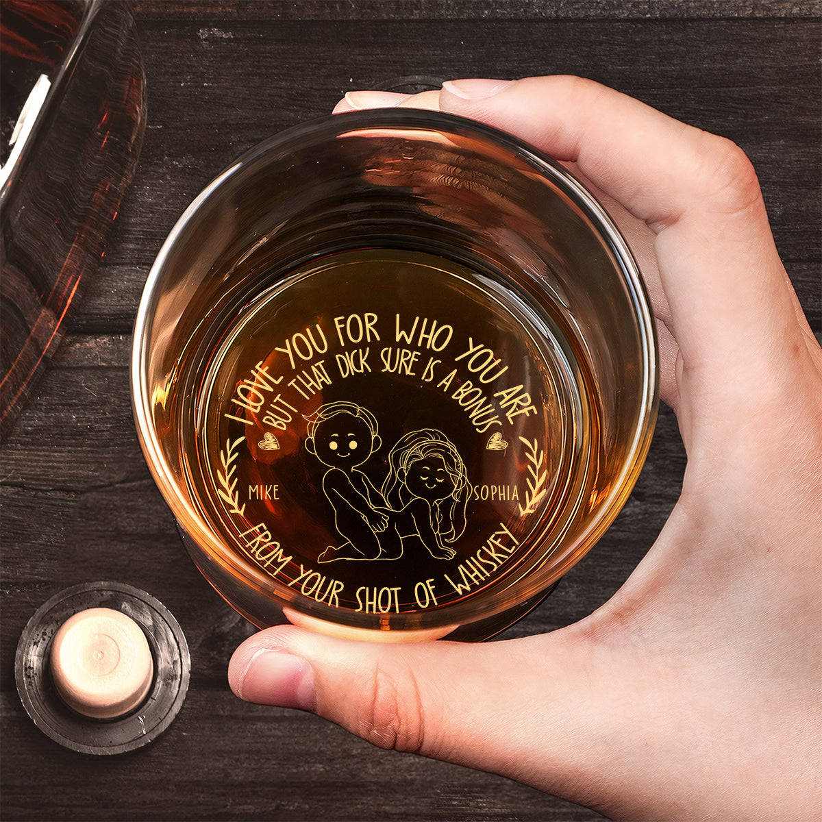 Ich liebe dich, so wie du bist – personalisiertes Whiskyglas für Paare mit Gravur