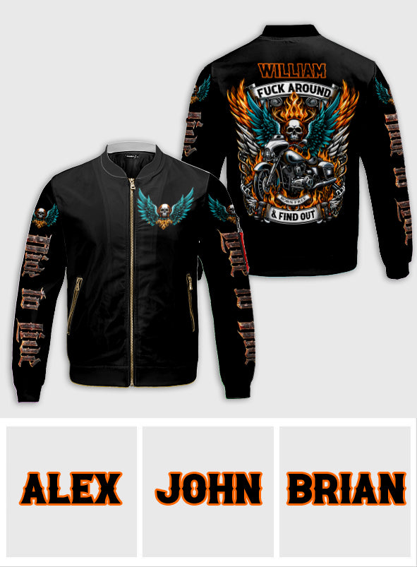 Old Biker - Personalized Biker Bomber Jacket