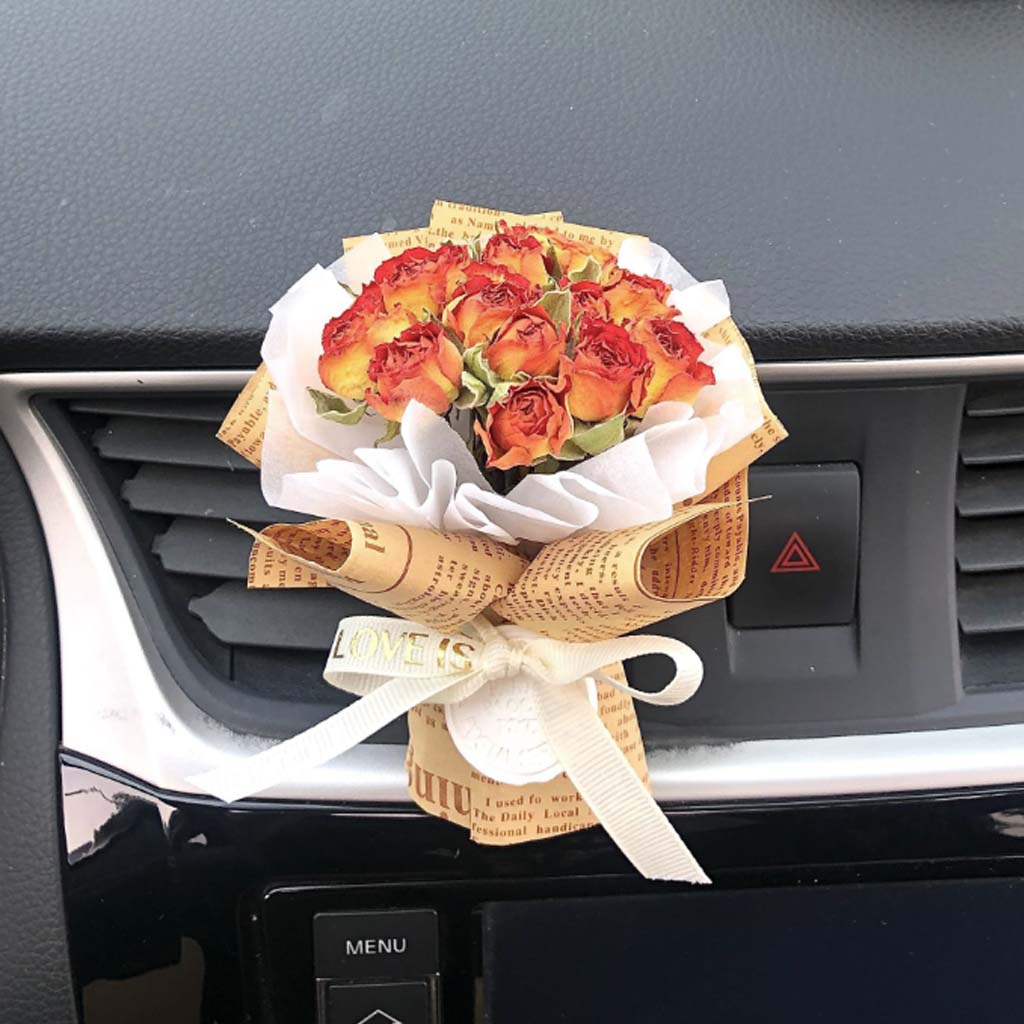 Mini-Strauß getrockneter Blumen – Personalisierter Auto-Lufterfrischer mit Trockenblumenclip