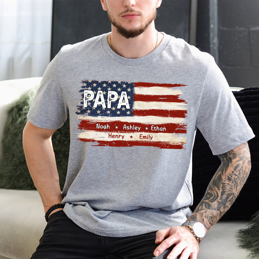 Papas Leben – 4. Juli – Personalisiertes Vater-T-Shirt und Hoodie