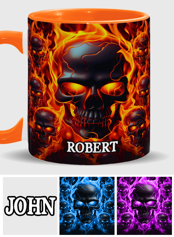Brennender Totenkopf – Personalisierte Tasse mit Totenkopf-Akzent