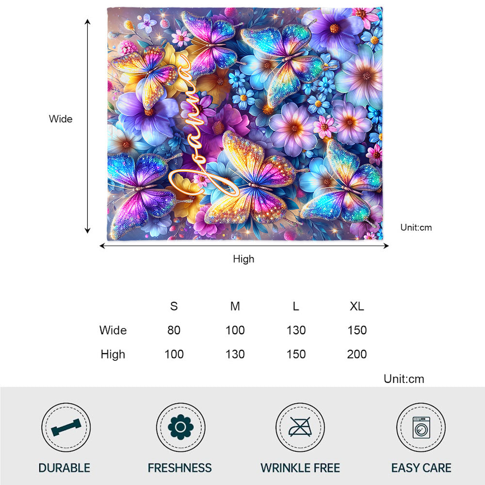 Wunderschöne Schmetterlinge – personalisierte Schmetterlingsdecke