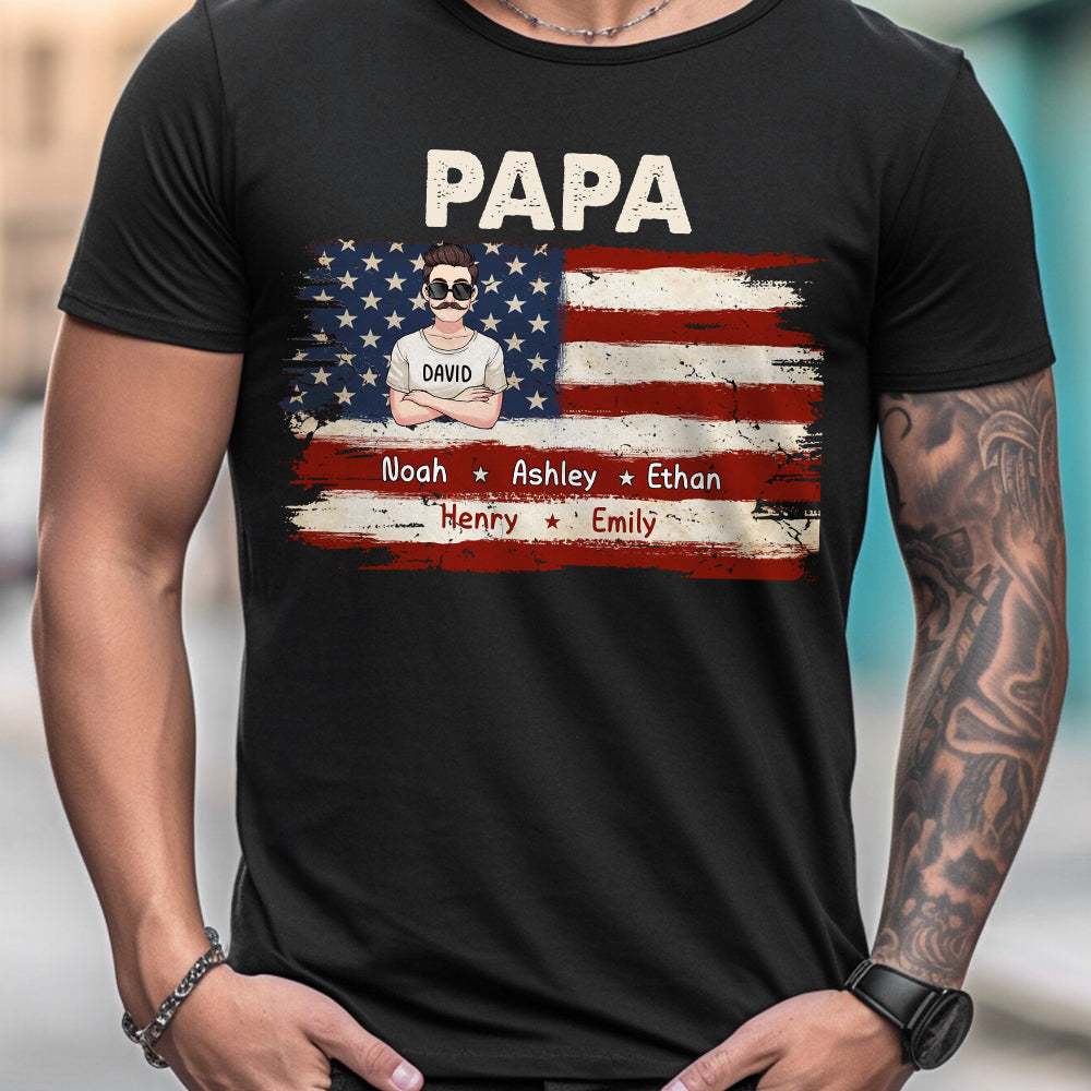 Papas Leben – 4. Juli – Personalisiertes Vater-T-Shirt und Hoodie