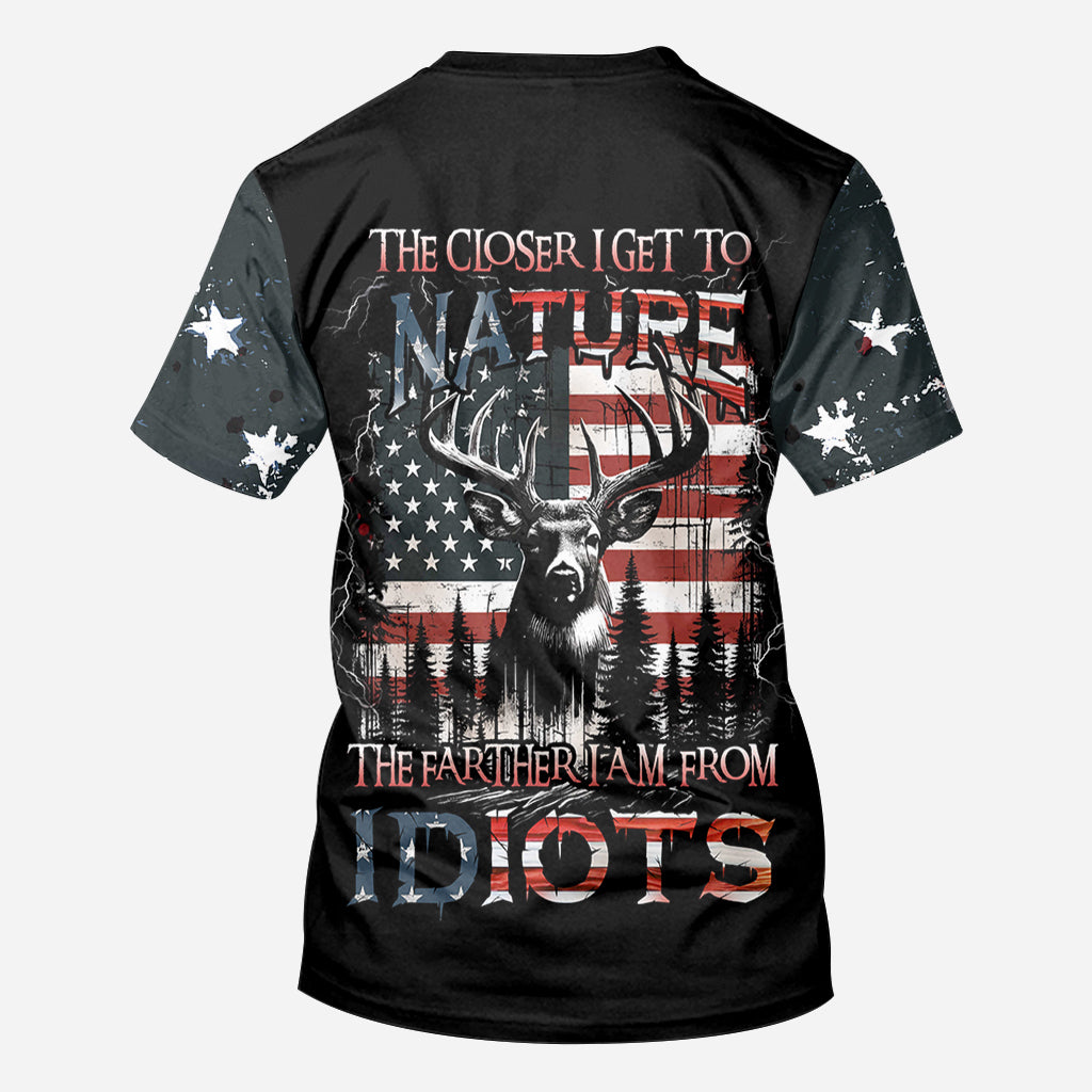 Je näher ich der Natur komme, desto mehr bin ich der Vater von Idioten – personalisiertes Jagd-T-Shirt
