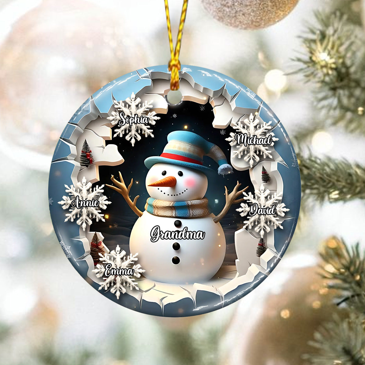 Gesegnet, Nana, Oma oder Gigi genannt zu werden – Personalisierter Keramik-Kreisanhänger für Oma