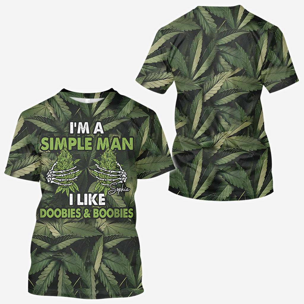 Ich bin ein einfacher Mann, ich mag Joints und Brüste – personalisiertes Weed-Shirt
