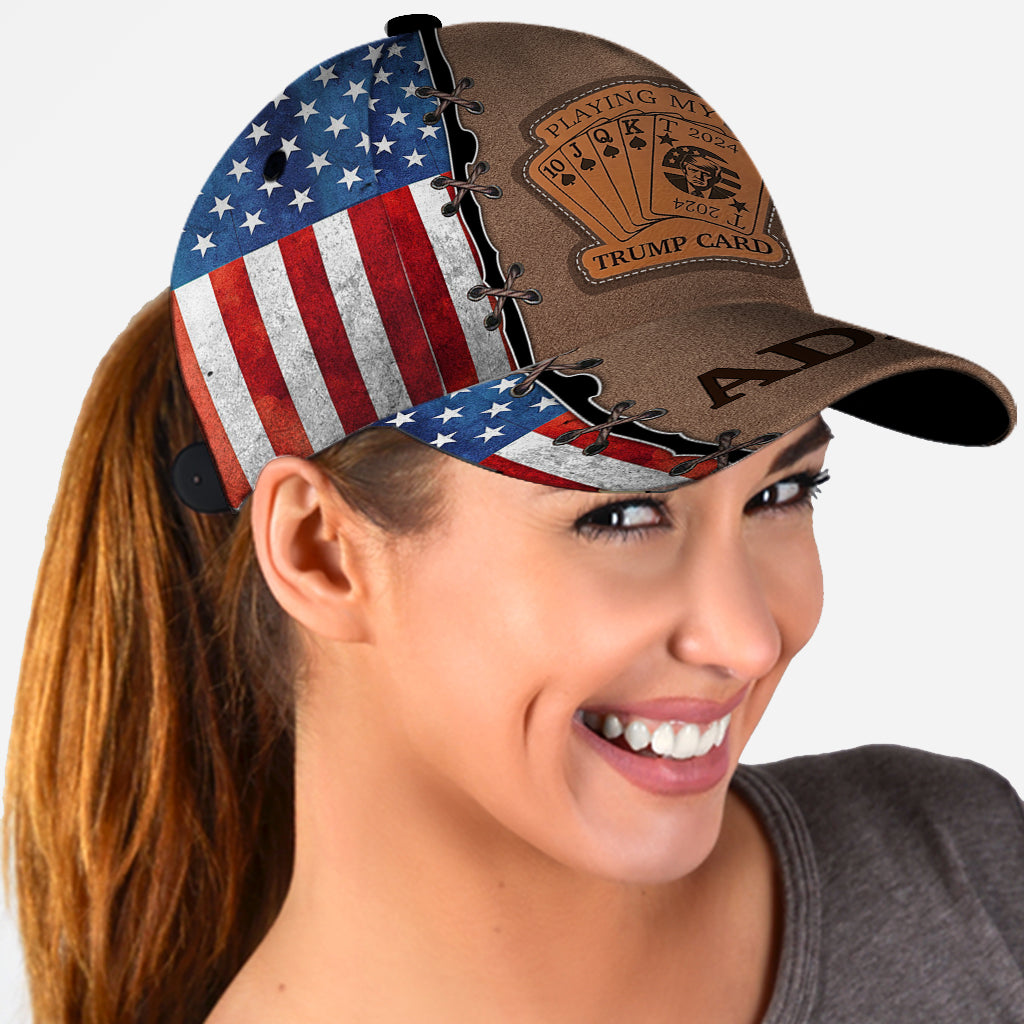 Trump 2024 Playing My T Card - Personalisierte klassische Kappe