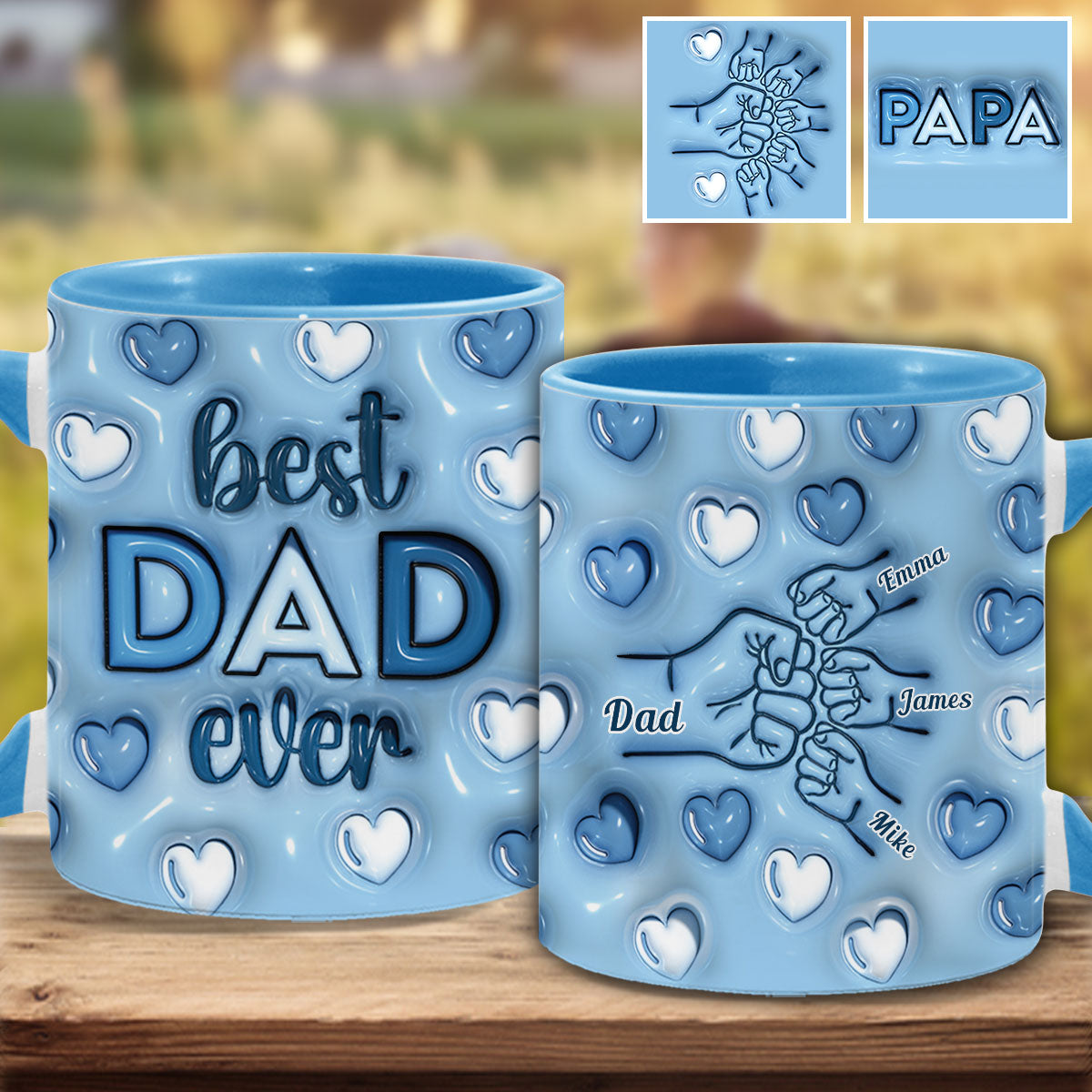 Best Dad Ever - Personalized Father Accent Mug